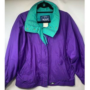 Vintage 90’s Woolrich Full Zip Winter Snow Jacket Colorblocked Retro Teal Medium